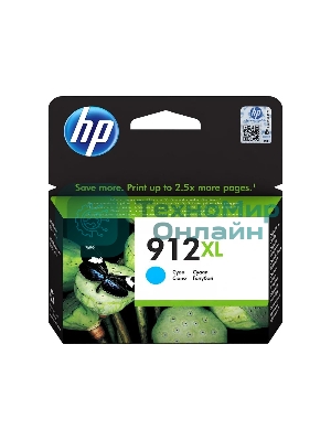 Картридж струйный HP 912 3YL81AE голубой (825стр.) для HP OfficeJet 801x/802x