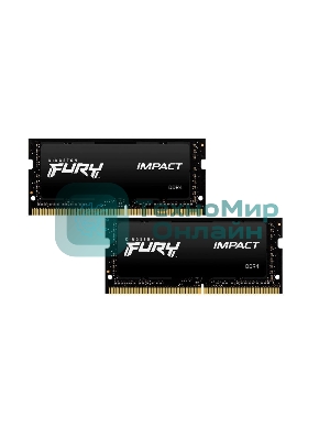 Оперативная память Kingston Fury Impact, DDR4, 32Gb (2x16Gb), 3200MHz, CL20, SO-DIMM