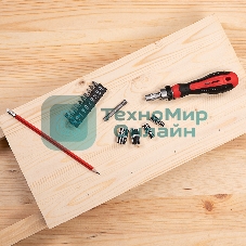 Отвертка реверсивная Matrix с набором бит и насадок торцевых, CrV,1/4