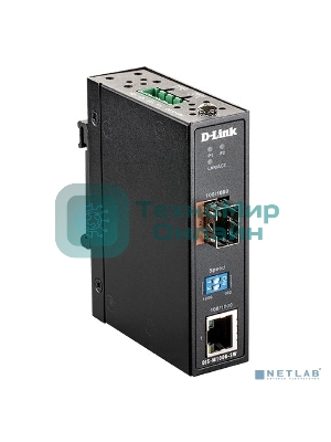 Промышленный медиаконвертер D-Link DIS-M100G-SW/A1A с 1 портом 100/1000Base-T и 1 портом 100/1000Base-X SFP