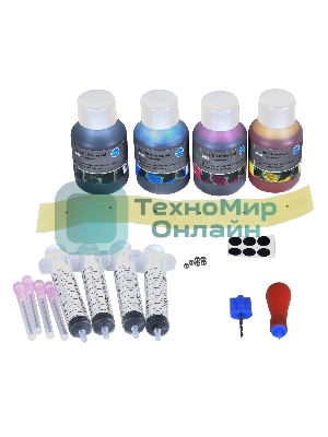 Заправочный набор Cactus CS-RK-Universal голубой/пурпурный/желтый/черный набор 4x40мл для HP/Lexmark/Canon
