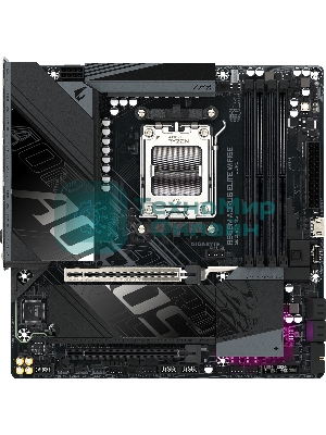 Материнская плата Gigabyte B850M AORUS ELITE WIFI6E, AM5, AMD B850, 4xDDR5, 4xSATA, 2xM.2, 1xPCIe 5.0 x16, 1xPCIe 3.0 x4, 1xDP (v1.4), 1x2.5Gb LAN, Wi-Fi 6E, Bluetooth 5.3, 2xUSB-C 10Gbps, 2xUSB-A 10Gbps, 5xUSB-A 5Gbps, 4xUSB-A 2.0, S/PDIF, 2x3.5 мм, 7.1, mATX
