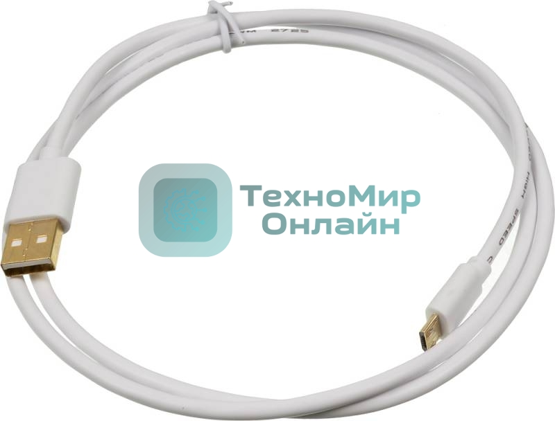 Кабель USB2.0 2A Square USB A (m)/micro USB B (m) 1м позолоченные контакты