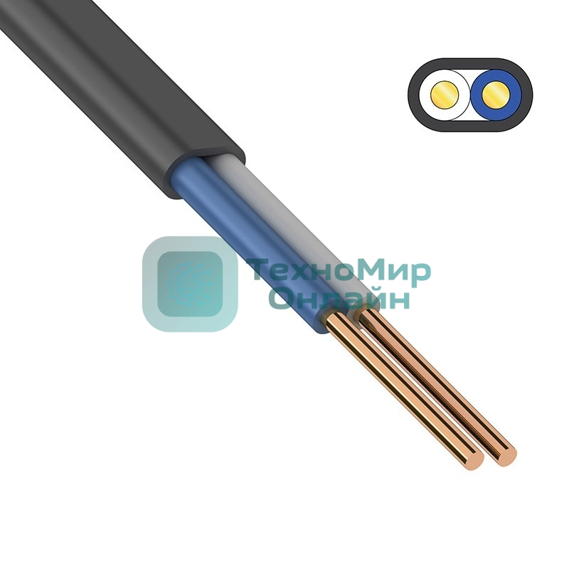 Кабель силовой медный ВВГ-Пнг(А)-LS 2x2,5 мм², 100 м, ГОСТ 31996-2012, ТУ 16.К71-310-2001