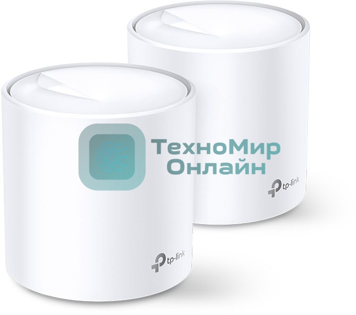 Система TP-Link Mesh AX3000 Whole Home Wi-Fi System, Wi-Fi 6, 2402Mbps (4 streams) at 5GHz and 574Mbps (2 streams) at 2.4GHz, 2 Gigabit ports of each unit, support OFDMA, MU-MIMO, 802.11k/v/r seamless roaming, support WPA3, HomecareTM system, easy setup and manageme