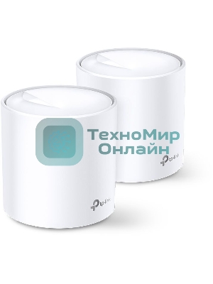 Система TP-Link Mesh AX3000 Whole Home Wi-Fi System, Wi-Fi 6, 2402Mbps (4 streams) at 5GHz and 574Mbps (2 streams) at 2.4GHz, 2 Gigabit ports of each unit, support OFDMA, MU-MIMO, 802.11k/v/r seamless roaming, support WPA3, HomecareTM system, easy setup and manageme