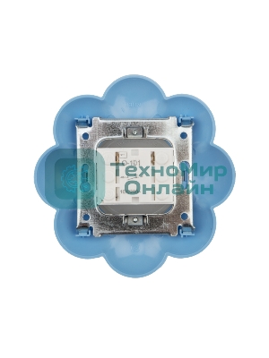 Выключатель одноклавишный Kranz HAPPY Цветок скрытой установки, белый/голубой