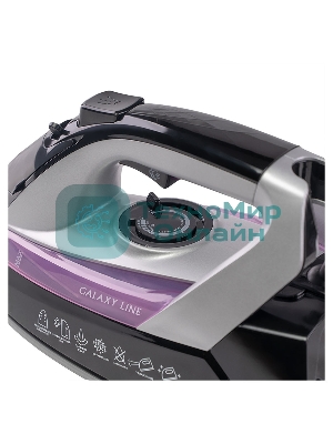 Утюг Galaxy Line GL 6128 фиолетовый/черный, 2200 Вт, 30 г/мин, 140 г/мин, 150 мл