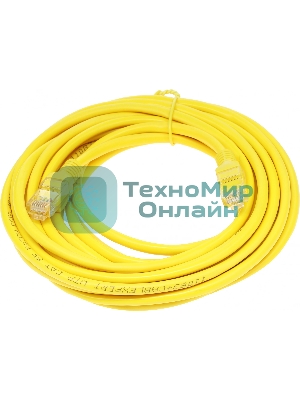 Патч-корд UTP Cablexpert cat.5e, 5м, литой, многожильный (желтый)