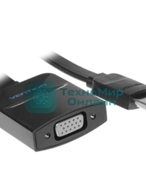 Мультимедиа конвертер Vention HDMI > VGA + аудио, гибкий, плоский