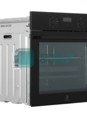 Электрический духовой шкаф Electrolux с конвекцией, приготовление на пару,объем 72 л, утапливаемые переключатели, 10 режимов, автопрограммы, очистка пиролитическая, 3 стекла в дверце, направляющие проволочные + телескопические (1 уровень), термощуп