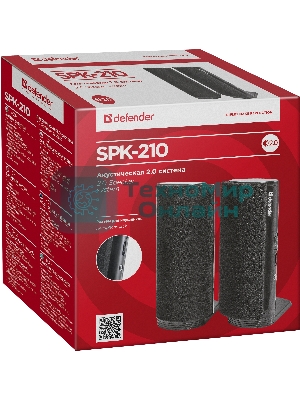 Акустическая система Defender SPK-210 2.0, 2x2W, разъем для наушников 65210