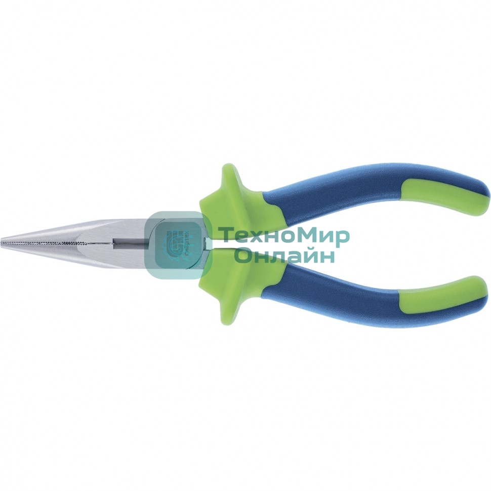 Длинногубцы прямые Сибртех, 200 мм, двухкомпонентные рукоятки