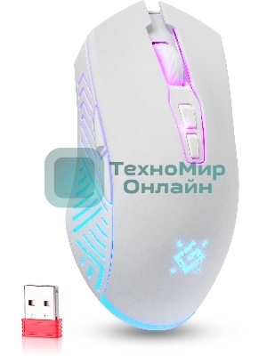 Мышь беспроводная Defender Pandora GM-502 белый, 3200 dpi, радиоканал, USB, кнопки - 7