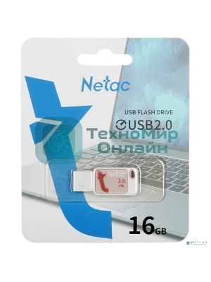 Флешка USB Netac UA31 (NT03UA31N-016G-20P), 16Gb, USB 2.0, R/W 110/45, розовый/белый