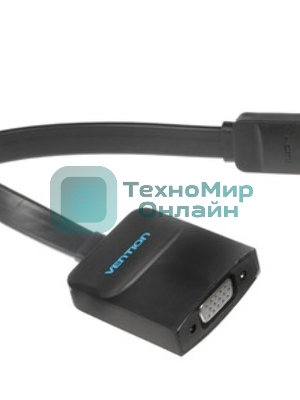 Мультимедиа конвертер Vention HDMI > VGA + аудио, гибкий, плоский