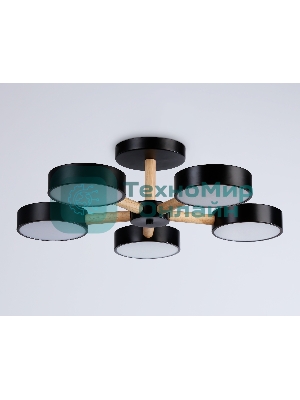 Светильник Ambrella light FL4828/5 BK черный 3000K-6400K 65W D580*160 (ПДУ ИК)
