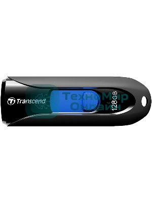 Флешка USB Transcend JetFlash 790 (TS128GJF790K), 128Gb, USB 3.0, R/W 90/40, черный/синий