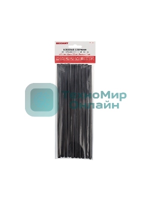 Клеевые стержни Rexant, Ø7 мм, 200 мм, черные, 10 шт., хедер