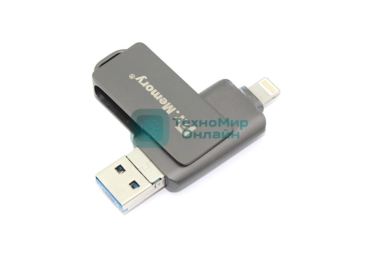Флешка USB Dr. Memory 051, 4Gb, USB 3.0/USB Type-C, R/W 70/40, серый