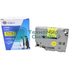 Картридж ленточный G&G GG-TZEFX631 черный на желтом 12x8 для Brother 1010/1260VP/1830VP/9700PC