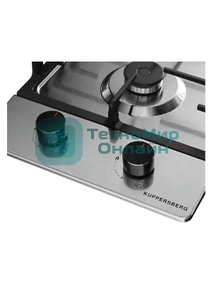 Газовая варочная панель Kuppersberg FS 36 X, газ, High-Tech, 29 см, автоматический электроподжиг, газ-контроль, форсунки под сжиженый газ, SABAF конфорки, чугунные решетки, цвет нержавеющая сталь, цвет фурнитуры черный