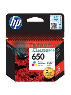 Картридж струйный HP 650 CZ102AE многоцветный для HP DJ IA 2515/2516 (200 стр.)