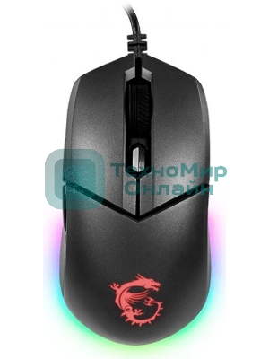 Мышь проводная MSI Clutch GM11 черный, 5000 dpi, USB, кнопки - 6