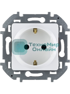 Розетка 2К+З со шторками немецкий стандарт 16А 250 В белый