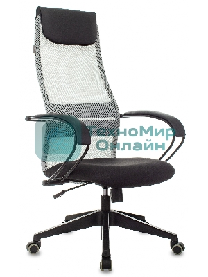 Кресло Бюрократ CH-607 TW-02 светло-серый, сетка, подголовник