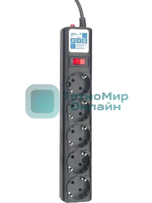 Сетевой фильтр PowerCube, PC 3м, 5р, черный граф. 10А, UPS(C14), SPG5-B3
