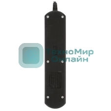 Удлинитель PC 1,5 м, 4 р, без выкл., 16А черный PC-2B-1,5M