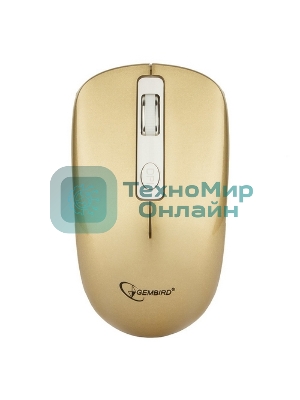 Мышь беспроводная Gembird MUSW-400-G золотой, 1600 dpi, радиоканал, USB, кнопки - 4