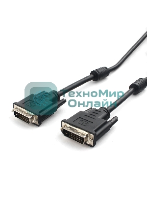 Кабель DVI-D dual link Cablexpert CC-DVI2L-BK-6, 25M/25M, 1.8м, CCS, черный, экран, феррит.кольца, пакет