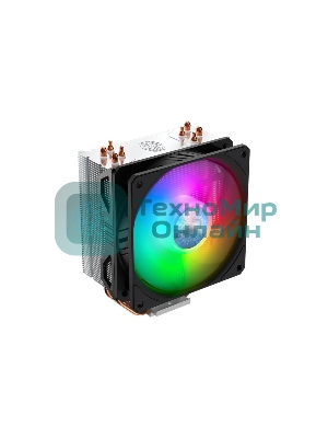 Кулер для процессора Cooler Master Hyper 212 ARGB черный, 120 мм, алюминий/медь, 1800 об/мин, 27 дБ, 4 pin, 150 Вт, 157 мм