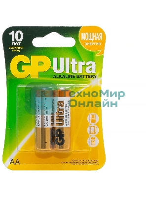 Батарея GP Ultra Alkaline 24AU LR03 AAA (2шт)