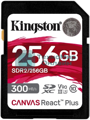 Флеш карта SDXC 256Gb Class10 Kingston SDR2/256Gb Canvas React Plus w/o adapter