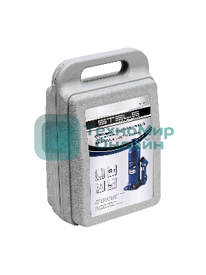 Домкрат гидравлический бутылочный Stels 4 т, h подъема 188–363 мм, в пласт. кейсе