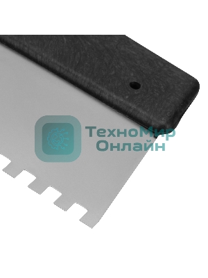 Шпатель из нержавеющей стали Сибртех 300 мм, зуб 6х6 мм, пластмассовая рукоятка