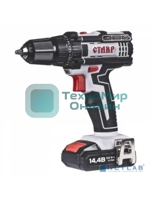 Дрель-шуруповерт СТАВР ДА-14,4Л, 14,4 В, 2 Ач, 32 Нм, щеточный