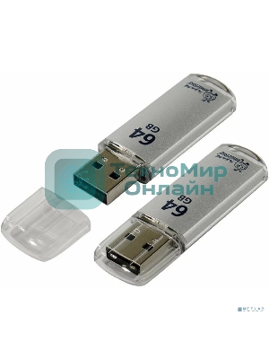 Флешка USB Smartbuy V-Cut Silver (SB64 GbVC-S), 64Gb, USB 2.0, R/W 25/15, серебристый