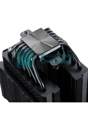 Кулер для процессора Thermalright Phantom Spirit 120 SE черный (4-pin PWM, 154mm, Ni/Cu, 7x6mm, 2x120мм, 66.17CFM, 25.6dBA, 1500RPM, S: 1200, 1700, 1851, 115X, AM4, AM5, silver, black)