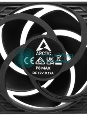 Вентилятор для корпуса Arctic P8 Max черный, 80 мм, 5000 об/мин, 25.3 дБ, 4 pin