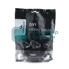 Кабель DVI-D dual link Cablexpert CC-DVI2L-BK-6, 25M/25M, 1.8м, CCS, черный, экран, феррит.кольца, пакет