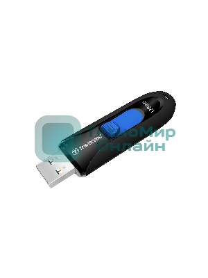 Флешка USB Transcend JetFlash 790 (TS128GJF790K), 128Gb, USB 3.0, R/W 90/40, черный/синий