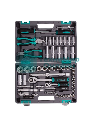 Набор инструментов Stels 141081/2'' 1/4'' CrV пластиковый кейс  69 предм.