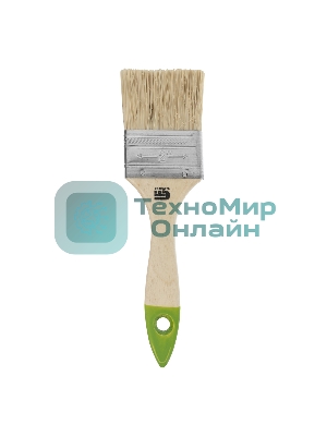 Кисть Сибртех плоская 50 мм, натуральная щетина, деревянная рукоятка