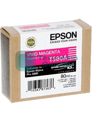 Картридж струйный Epson T580A (C13T580A00) пурпурный (80 мл) для Epson Stylus Pro-3880