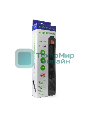 Сетевой фильтр Energenie Сетевой фильтр SPG5-C-15 4.5m 16А. черный. 