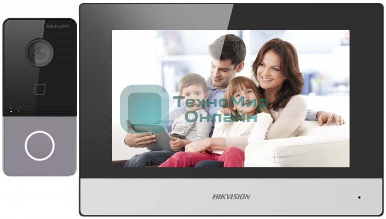 Комплект домофона Hikvision DS-KIS603-P(C) серебристый